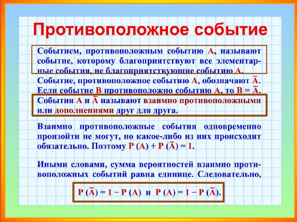 Вероятность ⭐ противоположного события в теории вероятностей: формула и примеры