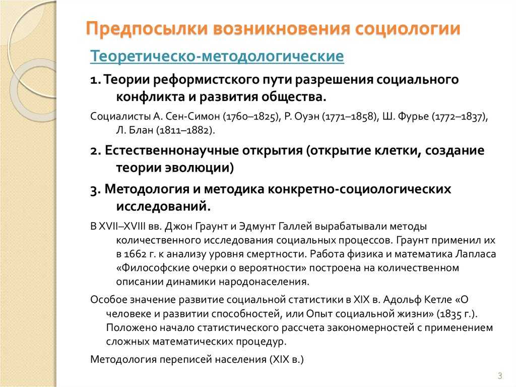 Возникновение социологии