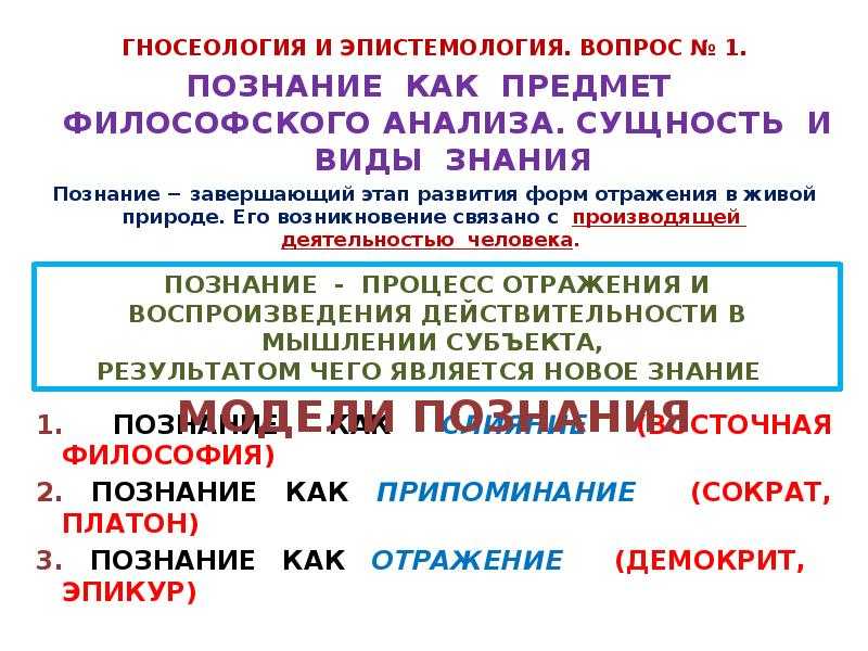1. познание как предмет философского анализа