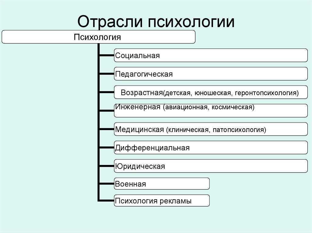 Основные отрасли психологии