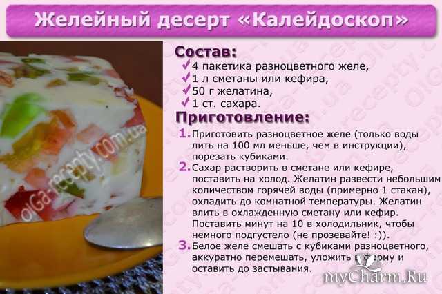 Технологическая схема приготовления желе из желатина