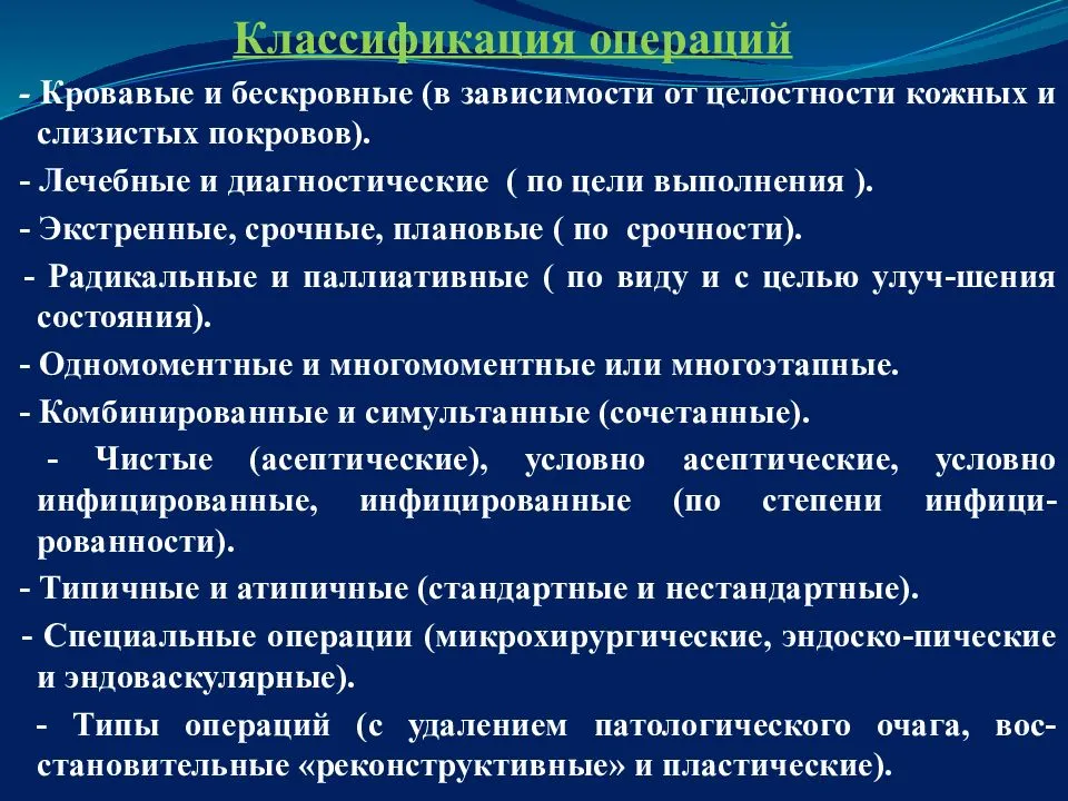 Презентация на тему лекция
хирургическая операция.
основные виды хирургических операций