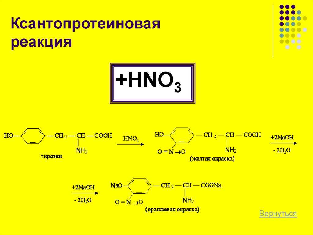 Ксантопротеиновая реакция белков уравнение реакции вывод — решение уравнений