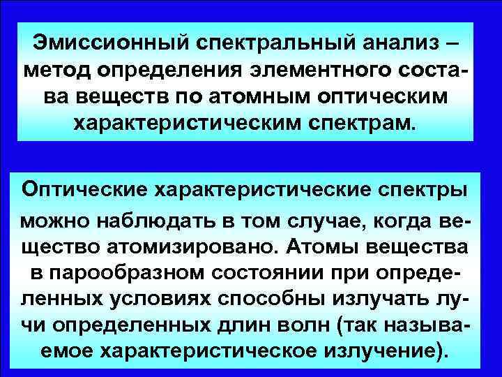 Эмиссионный спектральный анализ кратко