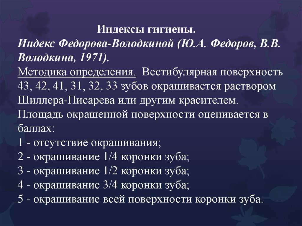 Что такое индекс гигиены полости рта и как его определяют?