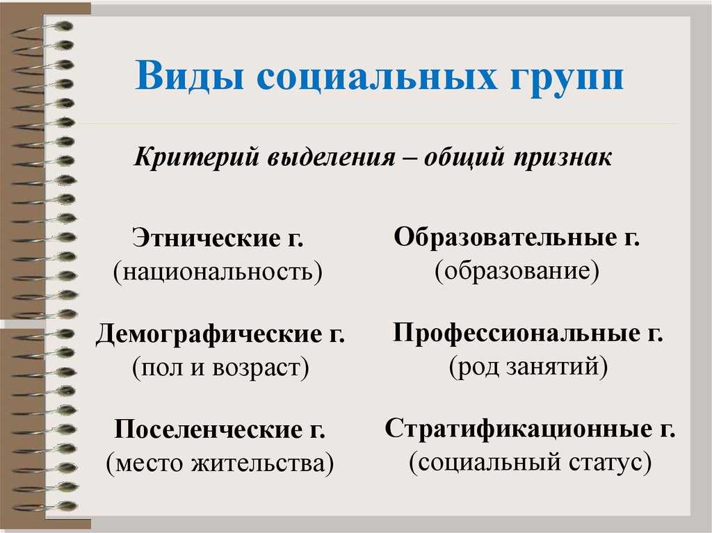 Социальные группы: понятие, примеры, классификация, функции