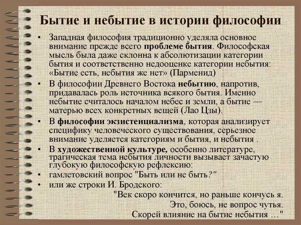 Небытие это в философии кратко