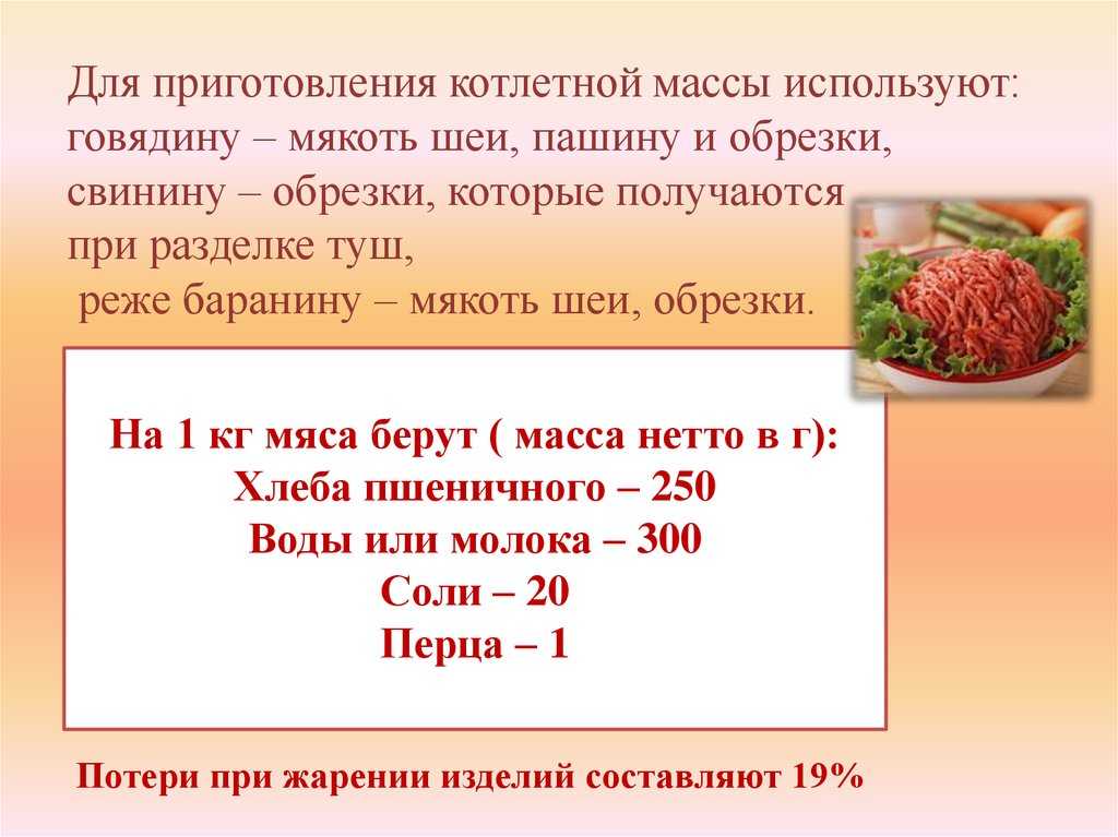 Приготовление котлетной и кнельной массы из куриного мяса - подготовка продуктов и технология приготовления - технология приготовления блюд и обработки продуктов для детского питания. - школьное питание - pitportal.ru – информационный портал