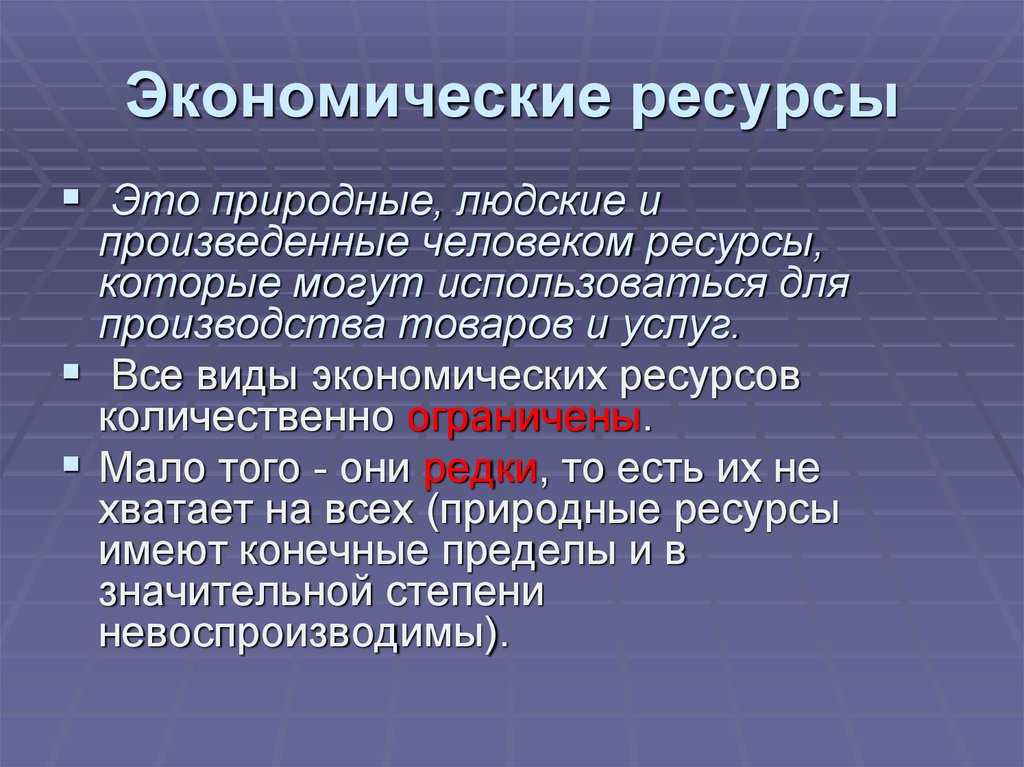 Экономические ресурсы – виды, что такое и какие существуют, примеры и краткое определение