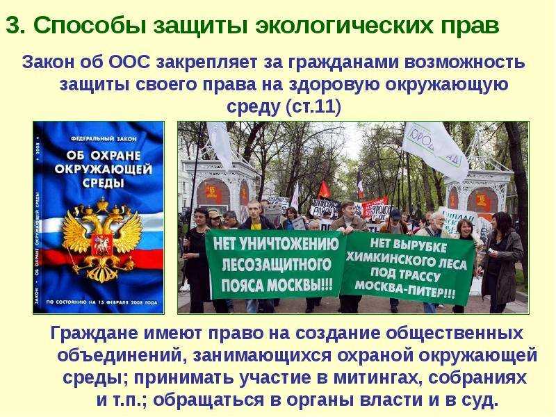 Судебный и административный порядок защиты экологических прав граждан