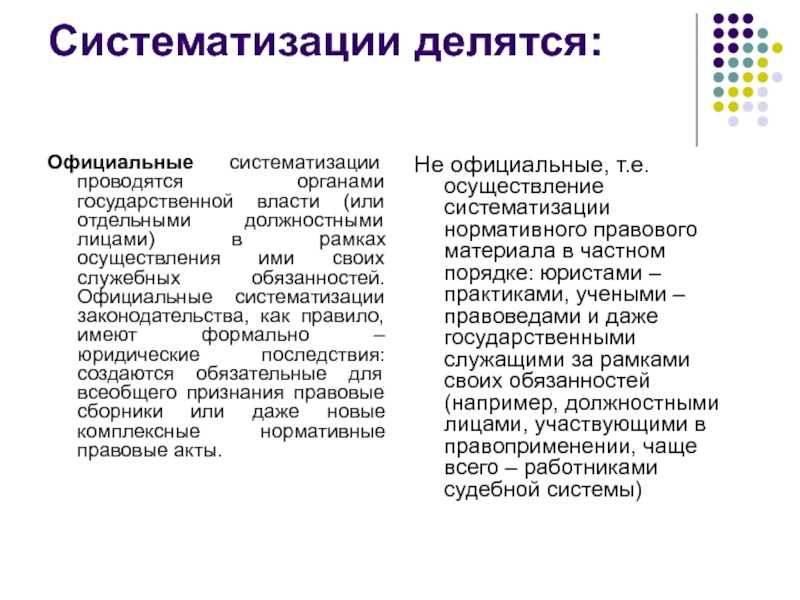 Систематизация права