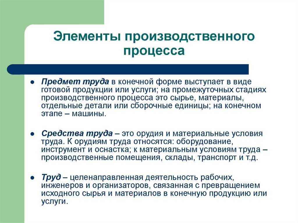 Организация производственного процесса