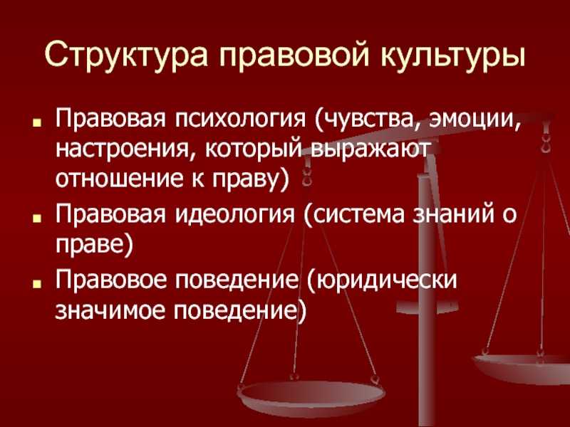 Понятие правовой культуры и ее виды