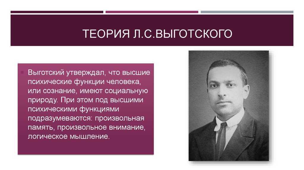 Культурно-историческая теория л.с. выготского