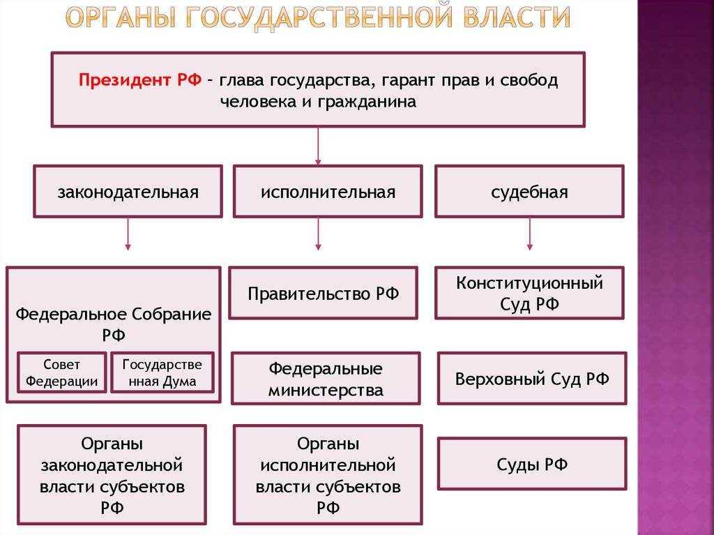 Органы государственной власти в россии