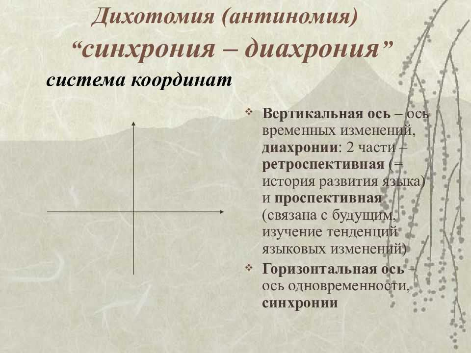 Синхрония и диахрония в языкознании реферат