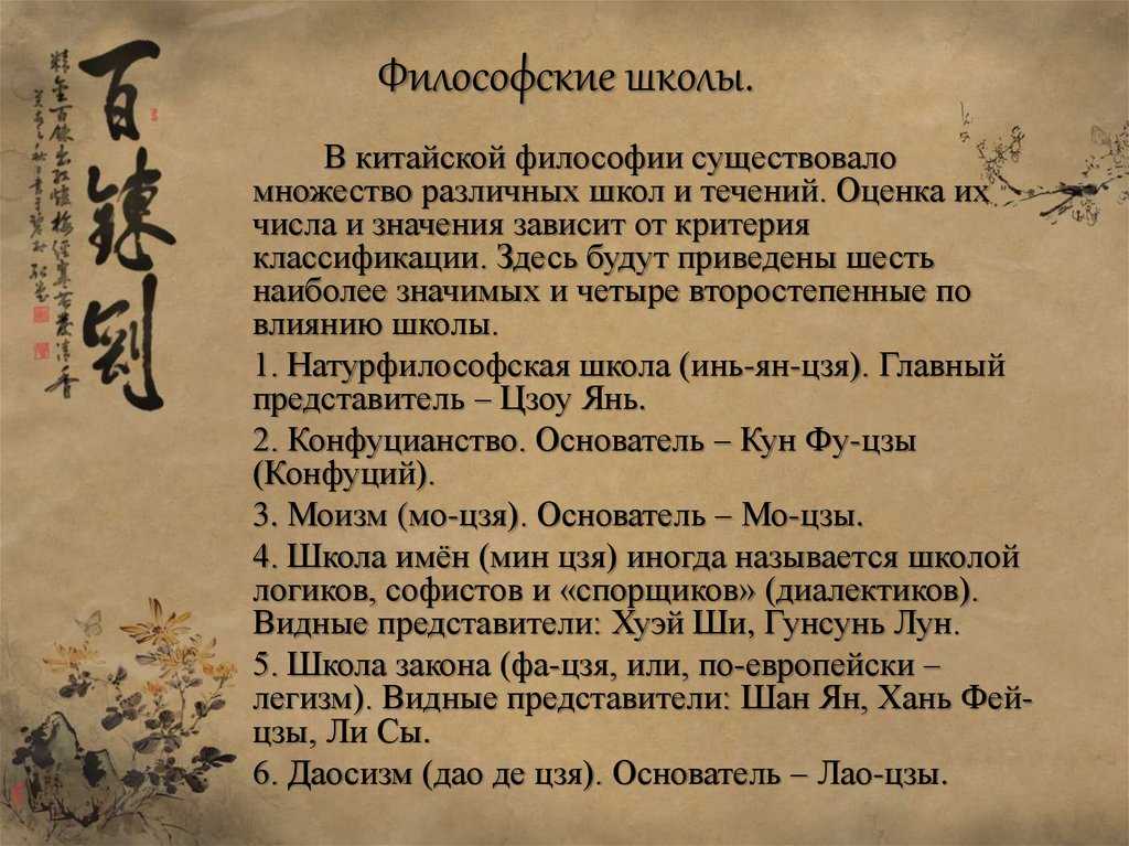 Философия древнего китая – кратко самое главное о философских школах
