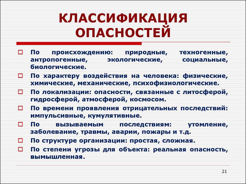 Классификация опасностей - учебный центр дополнительного профессионального образования