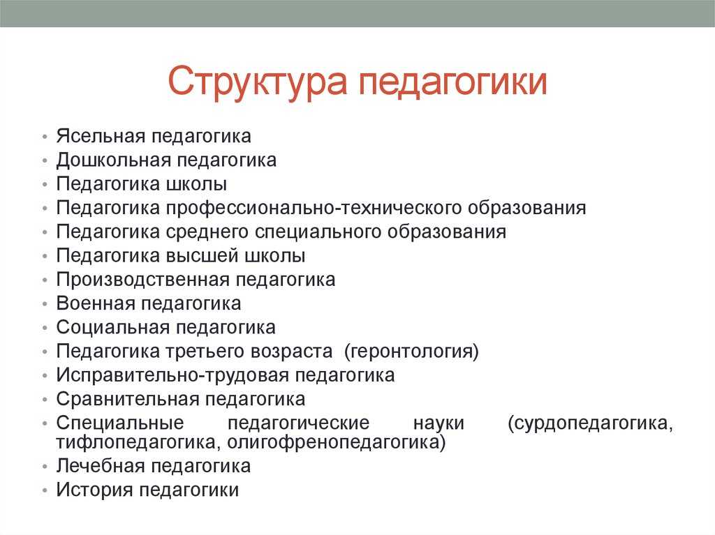 Структура педагогики