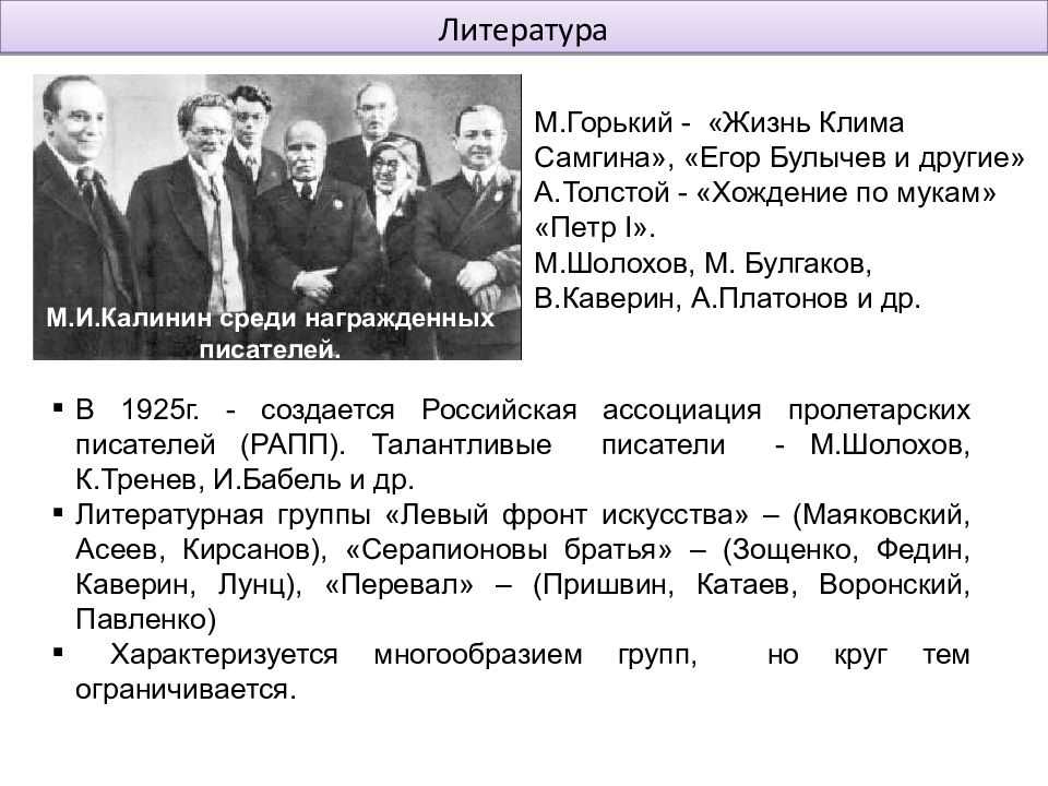 Реферат по литературе 20 годов