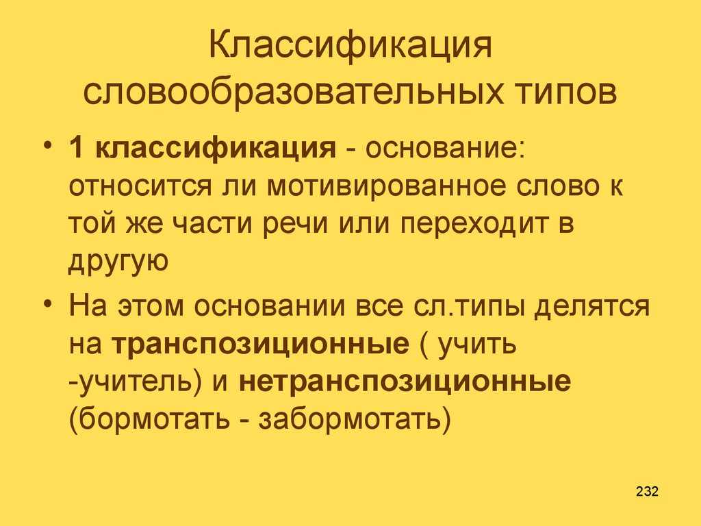 Словообразовательная производность (мотивация) - словообразование