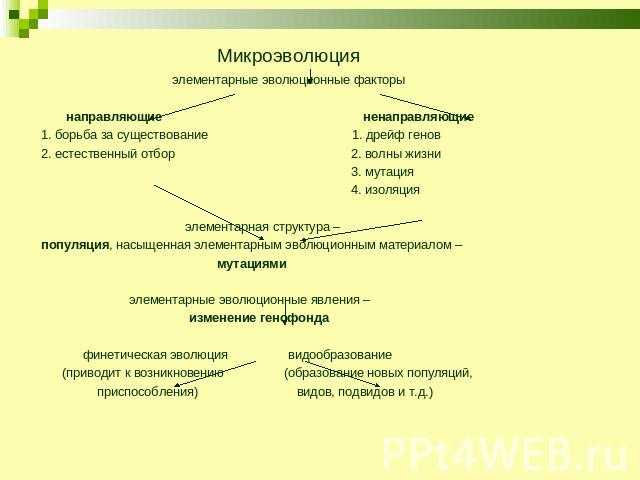 Элементарные эволюционные факторы