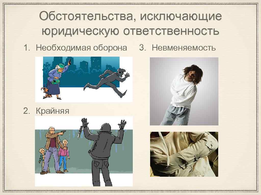Обстоятельства, исключающие юридическую ответственность