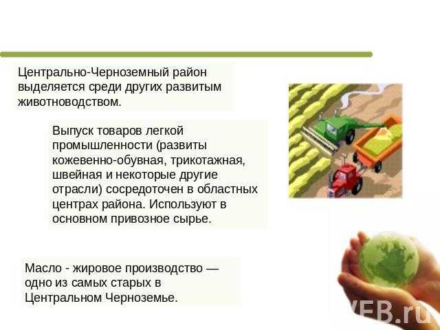 Факторы специализации центрального черноземного района кратко