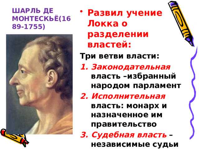 Теория разделения властей ш. монтескье