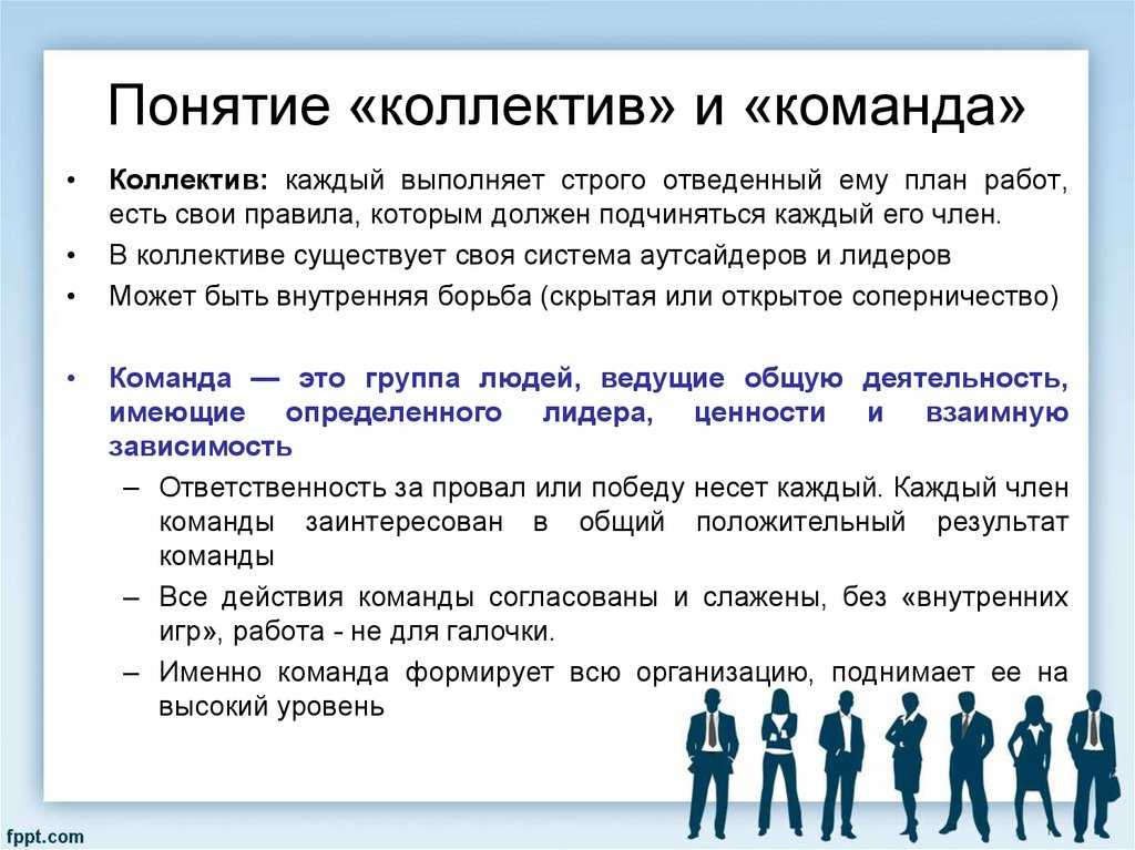 Понятие коллектива и основные стадии его развития признаки коллектива, научные и учебные работы