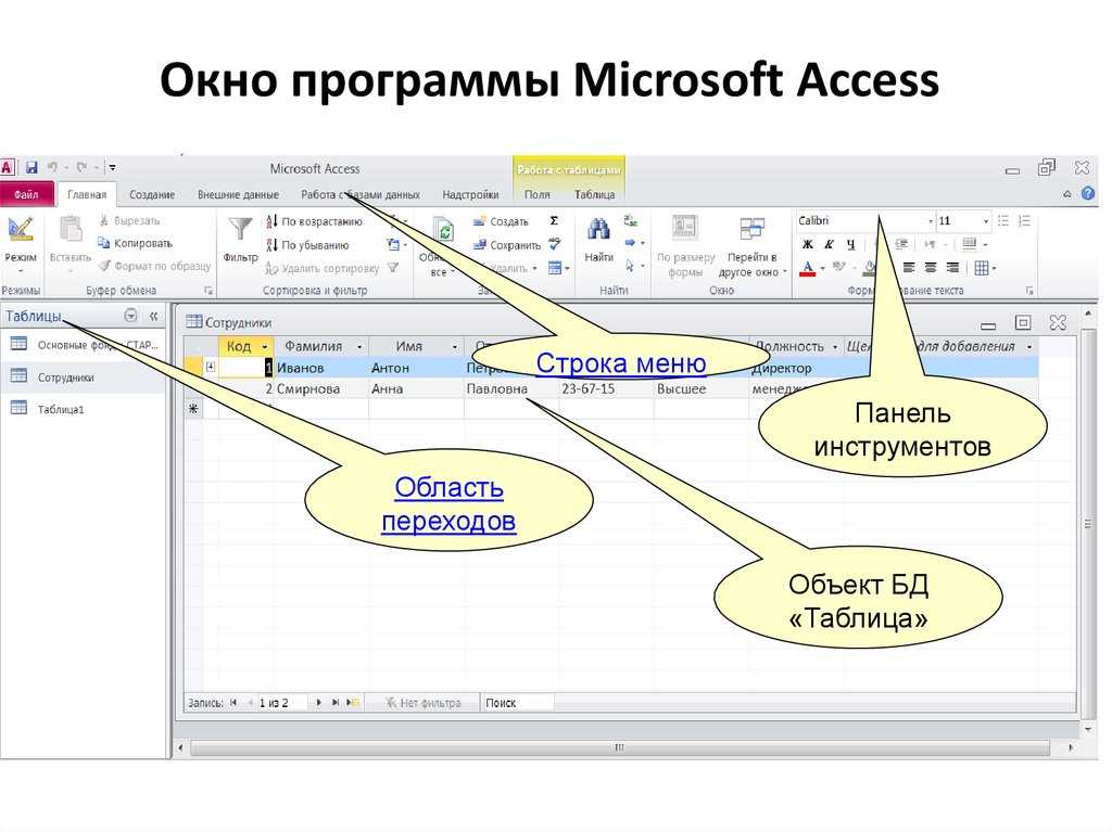 База данных microsoft access и ее объекты. курсовая работа (т). информационное обеспечение, программирование. 2013-04-23