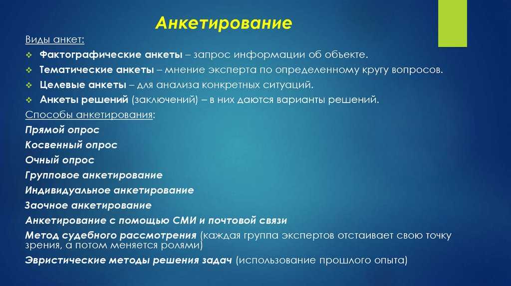 Анкетирование