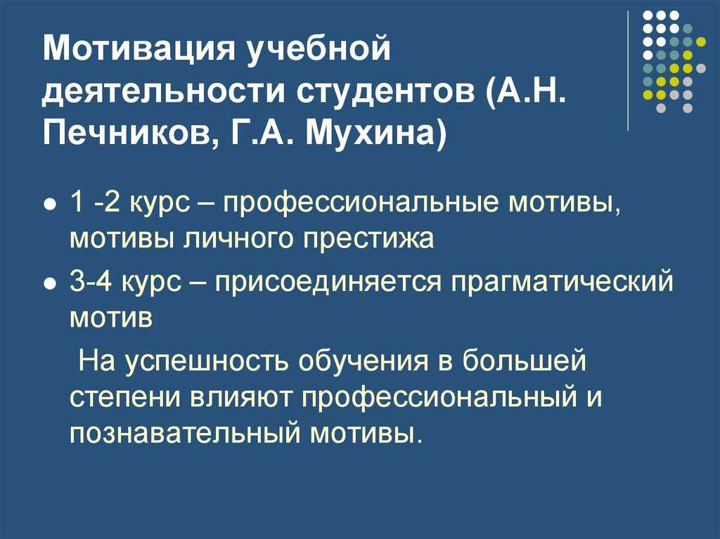 Классификация учебных мотивов виды и уровни мотивов учения доклад