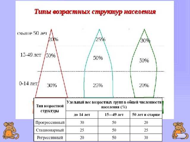 Какие типы возрастной структуры населения можно выделить