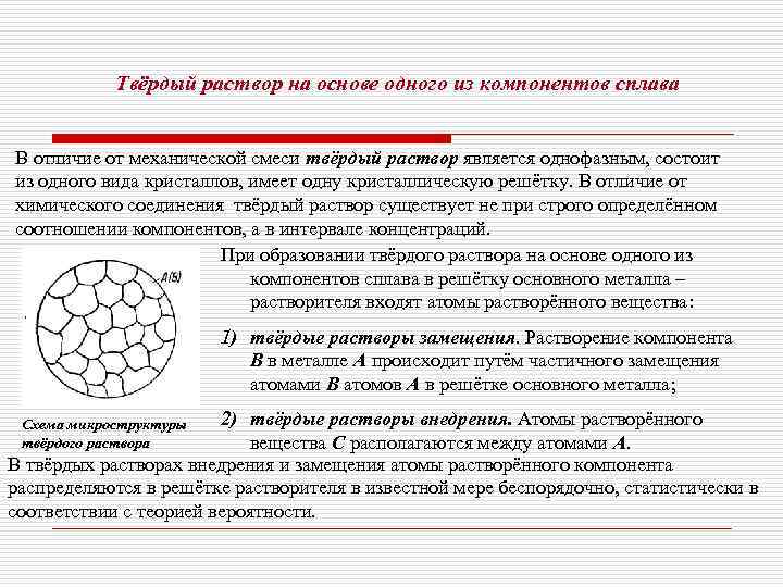 Твердый раствор – что это такое и как он образуется?