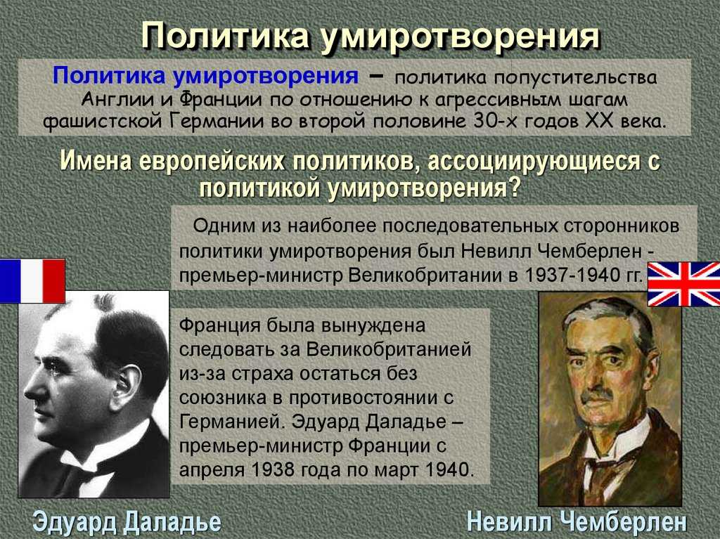 Назовите причины суть и апогей политики умиротворения германии кратко