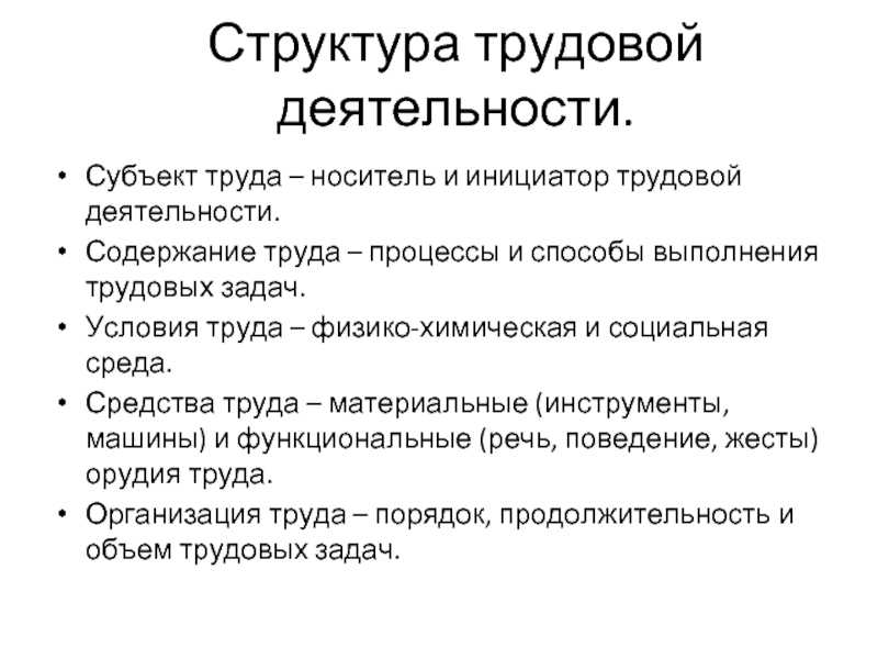 Трудовая деятельность