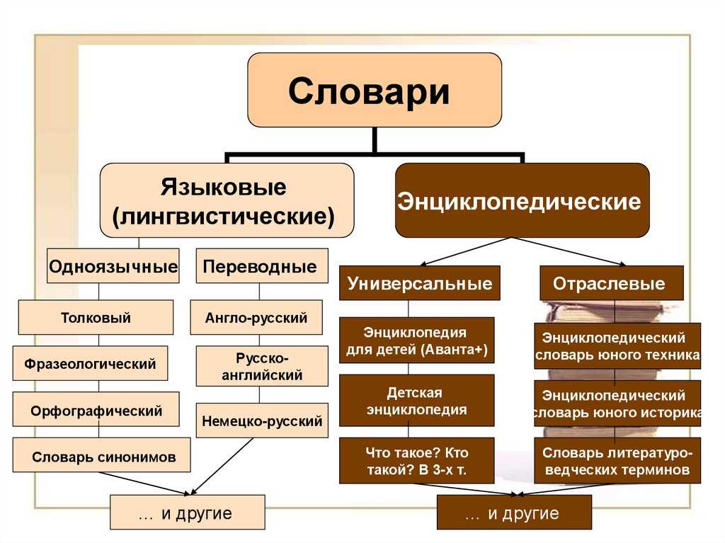 Виды лингвистических словарей