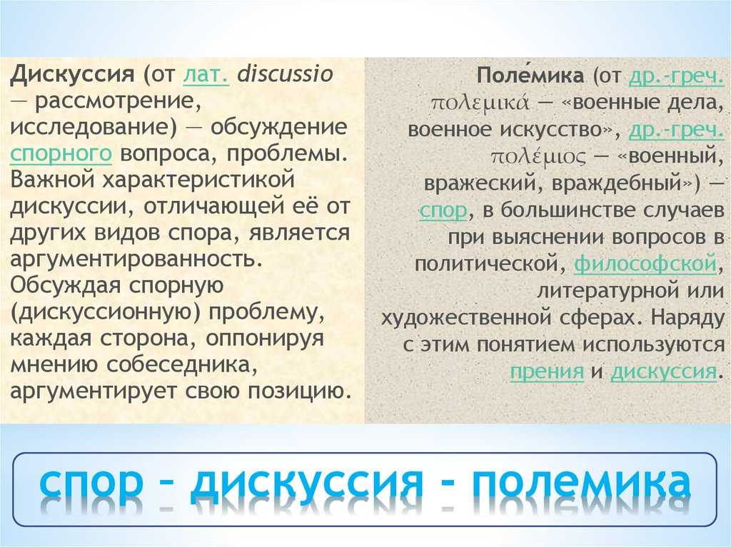 Спор, дискуссия, полемика: психологические особенности и приемы - педагогические таланты россии
