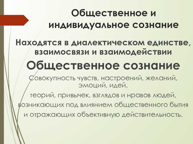Индивидуальное и общественное сознание