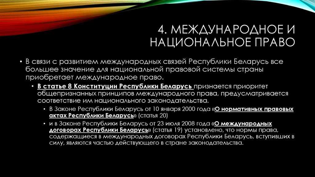 Соотношение международного и внутригосударственного права