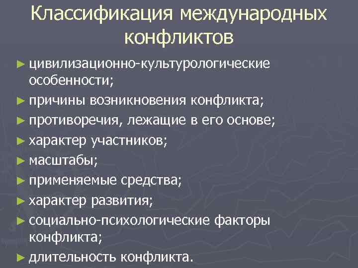 Международные конфликты