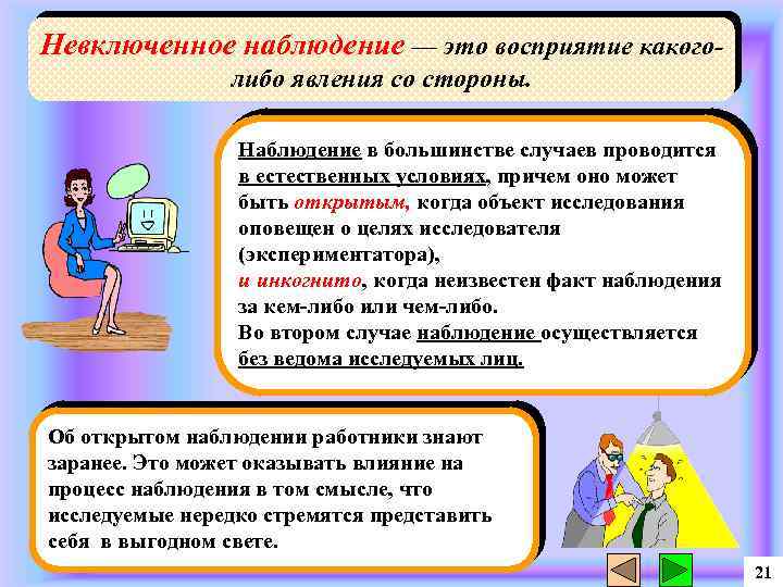 Виды наблюдения. метод наблюдения и его разновидности