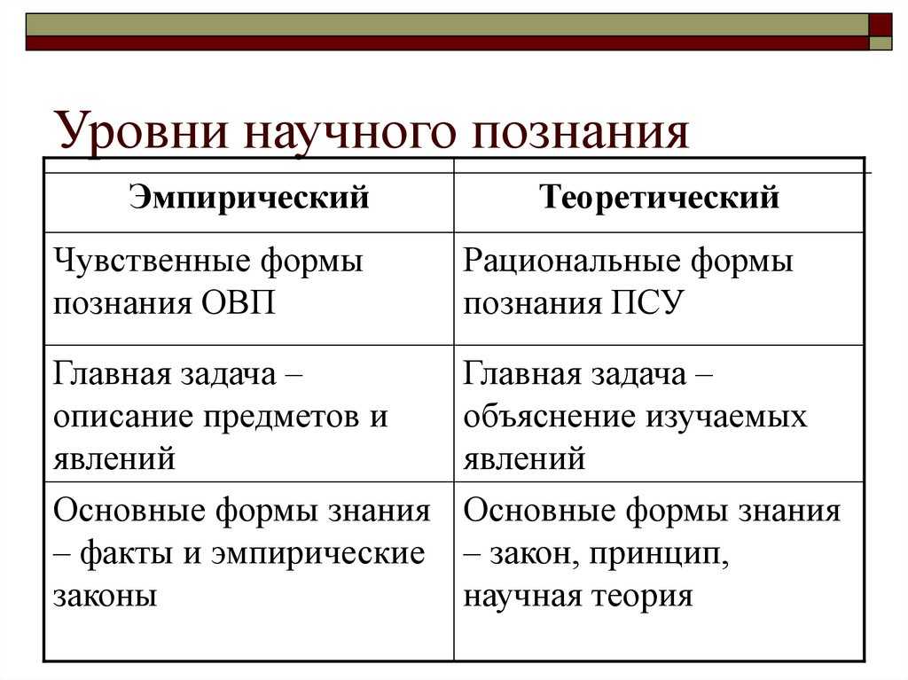 Познание мира — виды, уровни и формы
