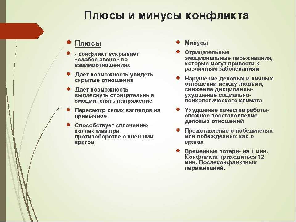 Плюсы и минусы конфликта: причины, функции, последствия