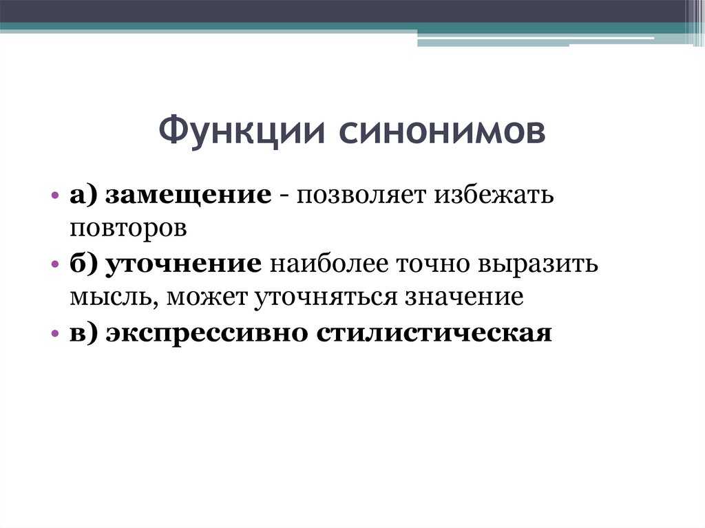 Синонимия в русском языке типы синонимов