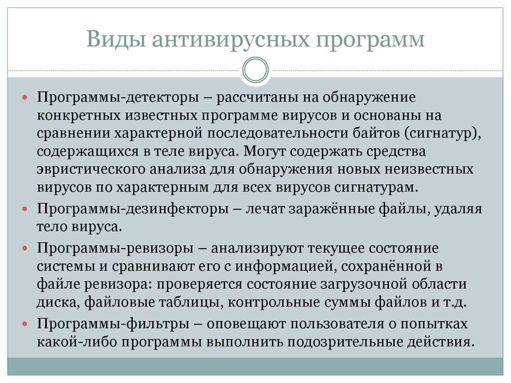 Реферат: классификация антивирусных средств. классификация антивирусных программ классификация антивирусного программного обеспечения