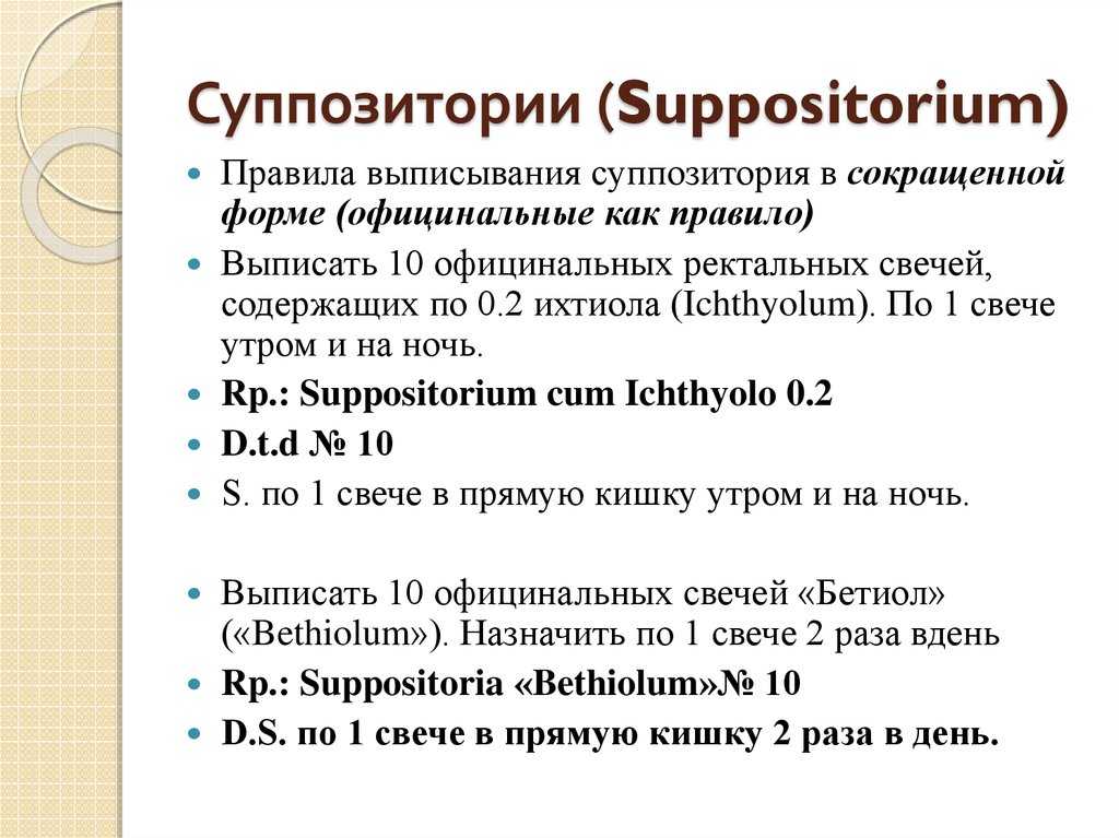 Примеры выписки рецептов суспензии
