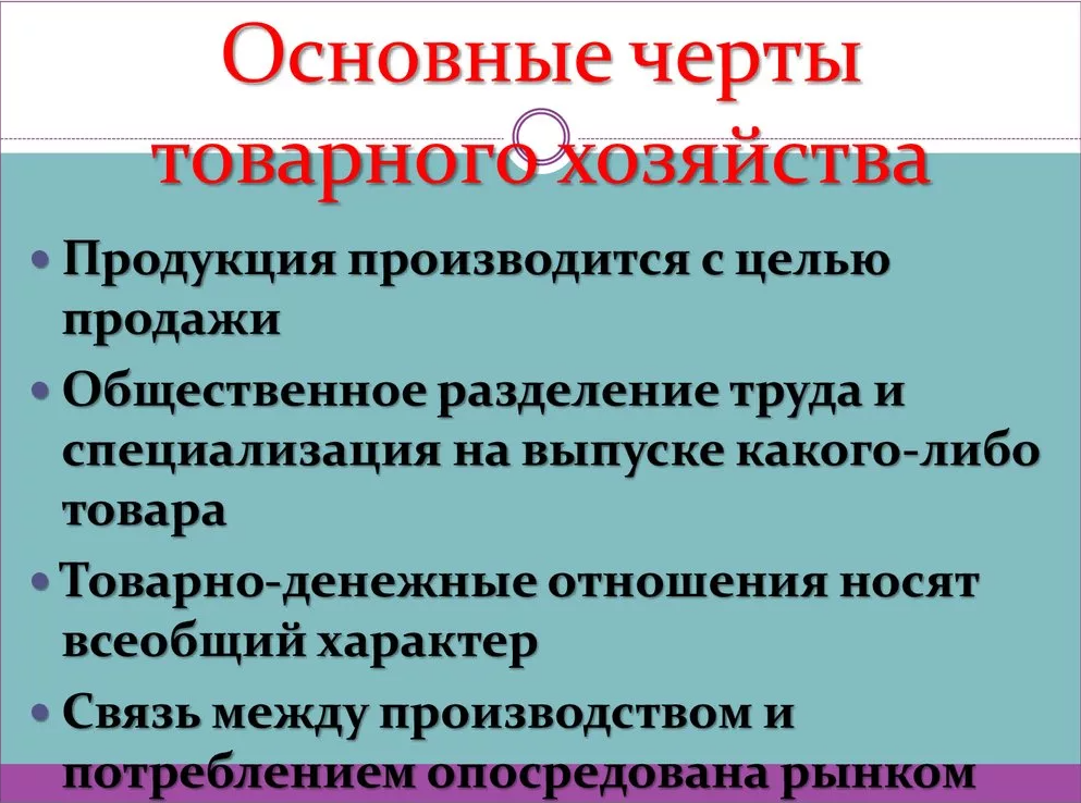 Товарное хозяйство в экономике и его типы