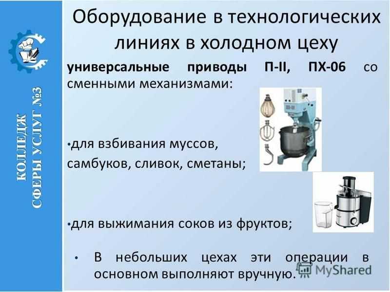 Универсальные приводы для предприятий общественного питания кратко